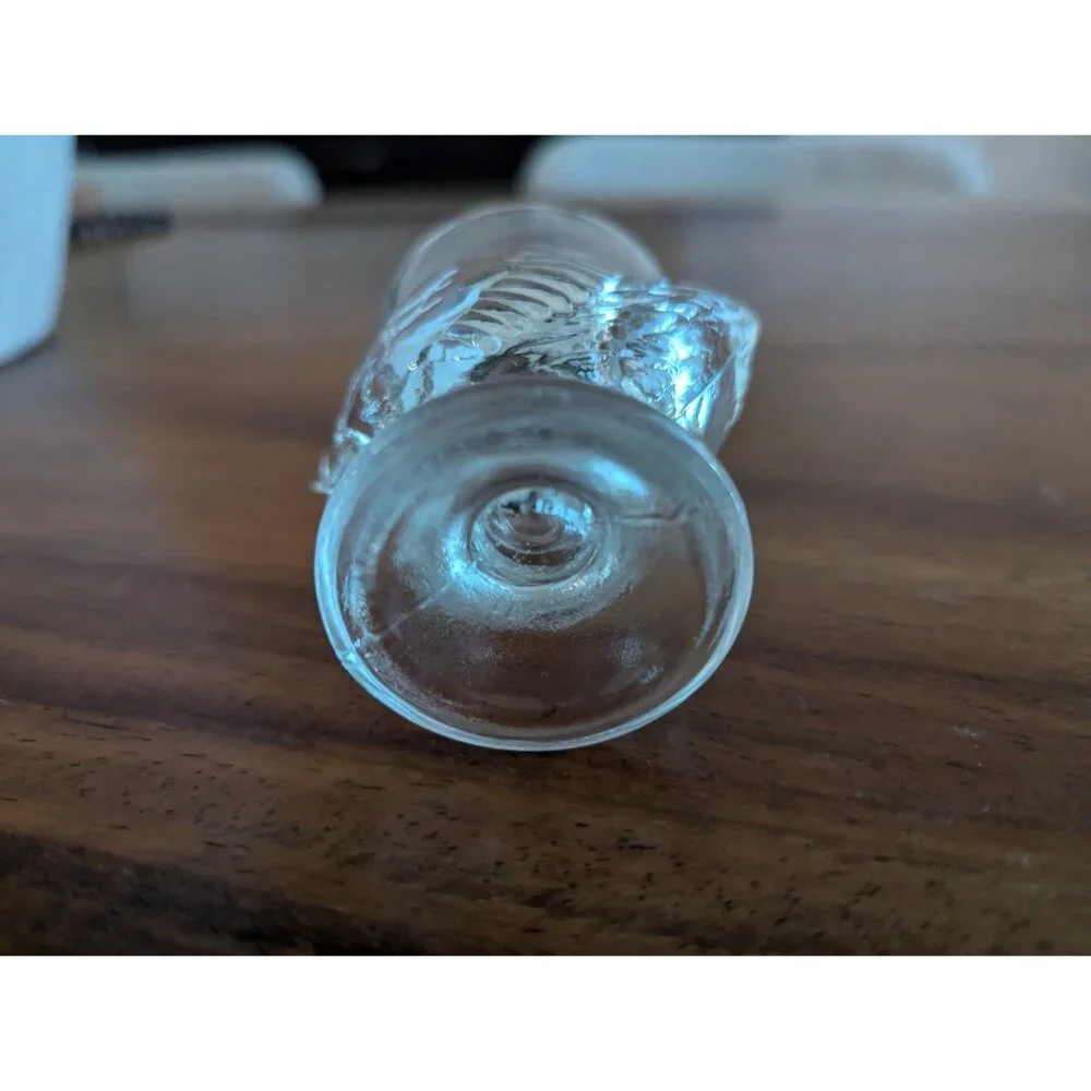 Vintage Glass Hen or Chicken Shaped Egg Cup by Luminarc Made in France